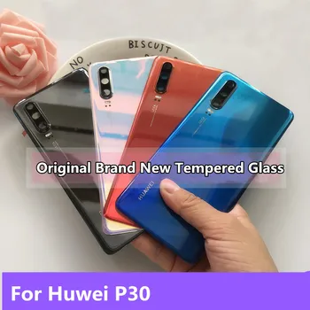 

New For P30 Original Spare Parts Back Battery Cover Door Housing + Camera frame For Huawei P30 Tempered Glass Back Cover