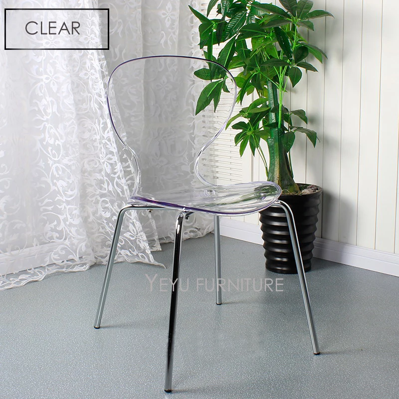 

Modern Design Stackable Transparent Acrylic Dining Chair, Clear Cafe Chair, Meeting Loft Chair, fashion design Crystal Chair 1PC