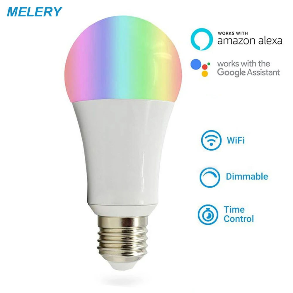 

WiFi Smart LED Light Bulb E26 Lamp 100W Equivalent Warm White RGB Dynamic atmosphere light Work with Echo Alexa,Google Assistant