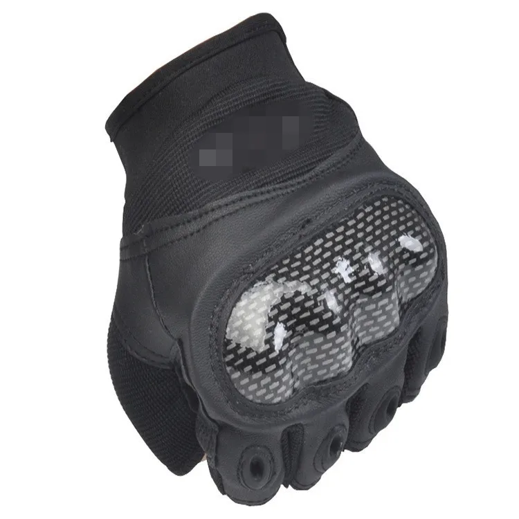 

Leather Armor Tactical Half Finger Gloves Carbon Fiber Outer Protective Gloves Training Non-Slip Gloves