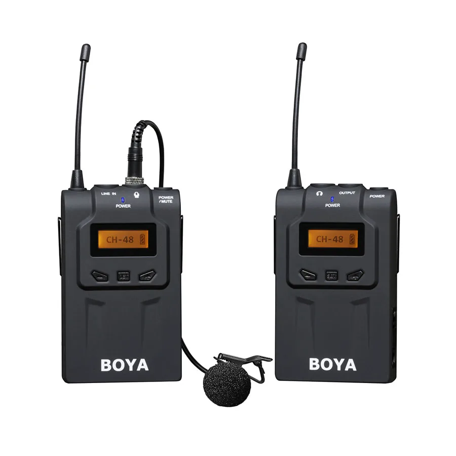 

BOYA BY-WM6 Professional Wireless Microphone System 48 Channel Omnidirectional Lavalier Lapel Microphones For DSLR Camcorder Mic