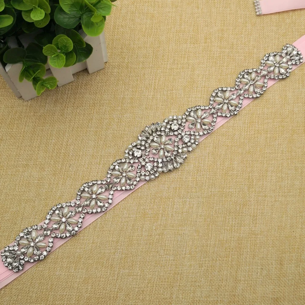 Bridal Sash Belts Women’s Rhinestone Wedding Dress Belt Handmade