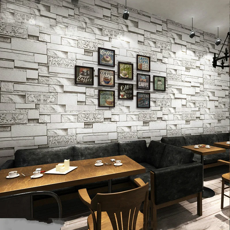Современные виниловые текстурированные обои для стен 3 D Серый Бежевый кирпич обои домашний декор гостиной