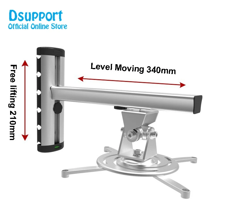 PR03 алюминиевый сплав 360 градусов проектор настенное крепление полный движения выдвижной универсальный проектор вешалка кронштейн