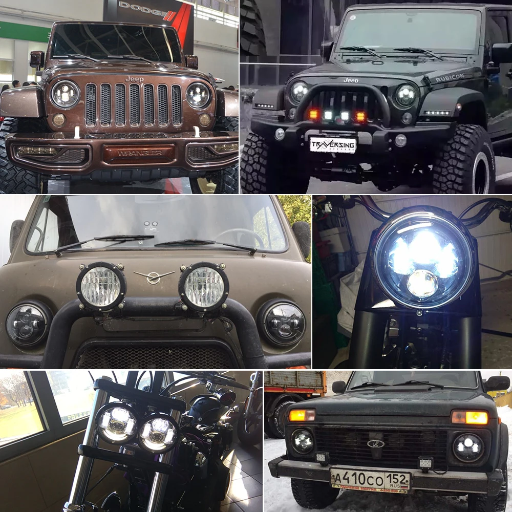 COLIGHT 7 круглые светодиодные фары Hi/Lo 50 Вт 12 В Авто габаритные огни для Jeep Wrangler JK TJ