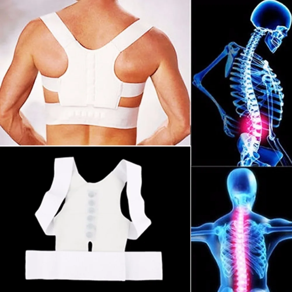

Comfortable Magnetic Posture Support Corrector Body Pain Belt Brace Shoulder Release Pain From Illness White Braces Belts