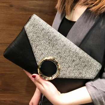 

New Design PU Leather Envelope Clutches Female Purse Unique Serpentine Pattern Evening Bags For Women Party Chain Shoulder Bag