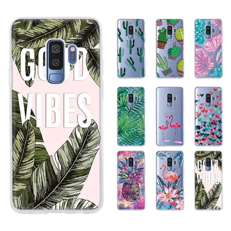 

Plant Cactus Leaves TPU Silicon Case For Samsung Galaxy S9 S10 S8 Plus S7 Edge M30 M20 M10 J4 J6 2018 S10E Pattern Painted Cover