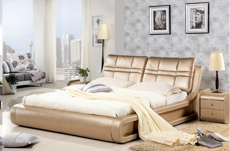 High Quality Factory Price Royal Large King Size Genuine Leather Soft Bed Bedroom Furniture Soft Bed 2640 Bed Sheets For Children Furniture Qualityfurniture Bunk Bed Aliexpress