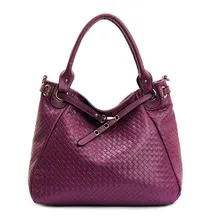 Maxdo High Quality Knitted Woven Pattern Women Handbag Genuine Leather Shoulder Bag Messenger Bag #M8819