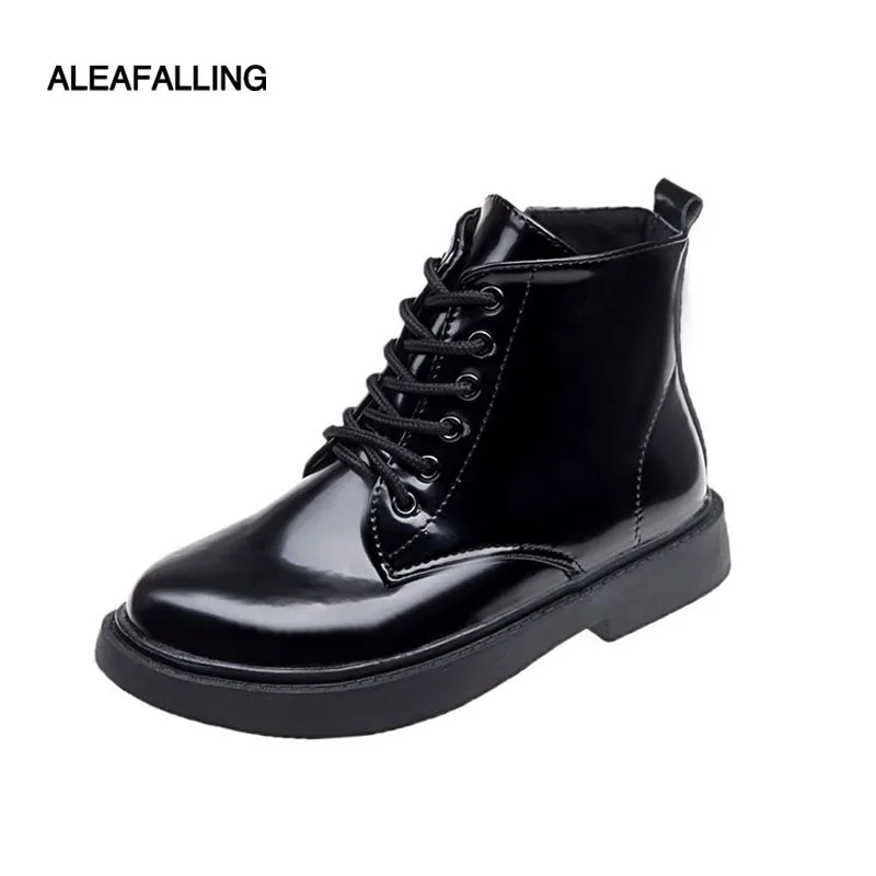 

Aleafalling Motocycle booties Women Botas Female Women Ankle Winter Snow Boots Mature Boots Autumn Shoes Girls Students WBT175