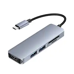 USB 3,0 type C к HDMI концентратор USB-C док-станция для ноутбука type C адаптер конвертер для MacBook Windows SD TF кард-ридер