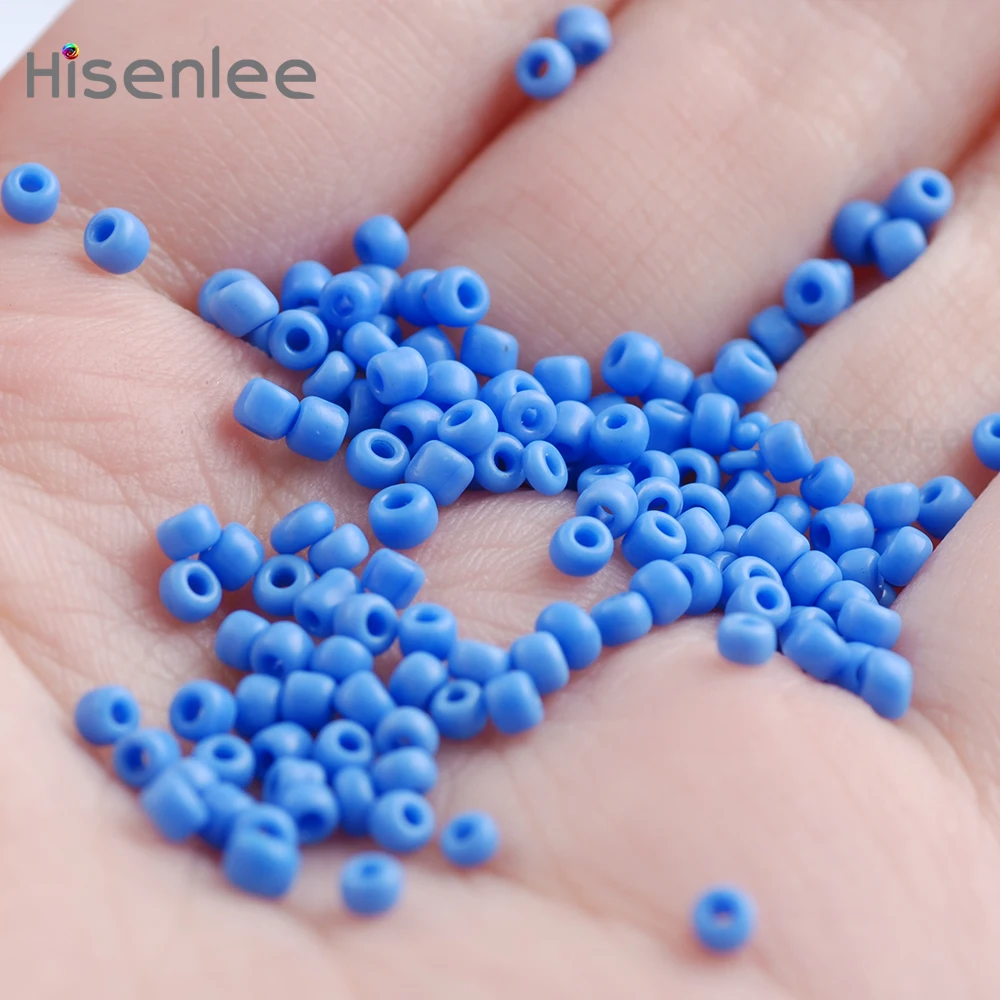 Hisenlee 2 мм 3000 шт ювелирные изделия светло-синие стеклянные бусины чешские бусины для изготовления ювелирных изделий ожерелье Diy бусины отверстие 1 мм