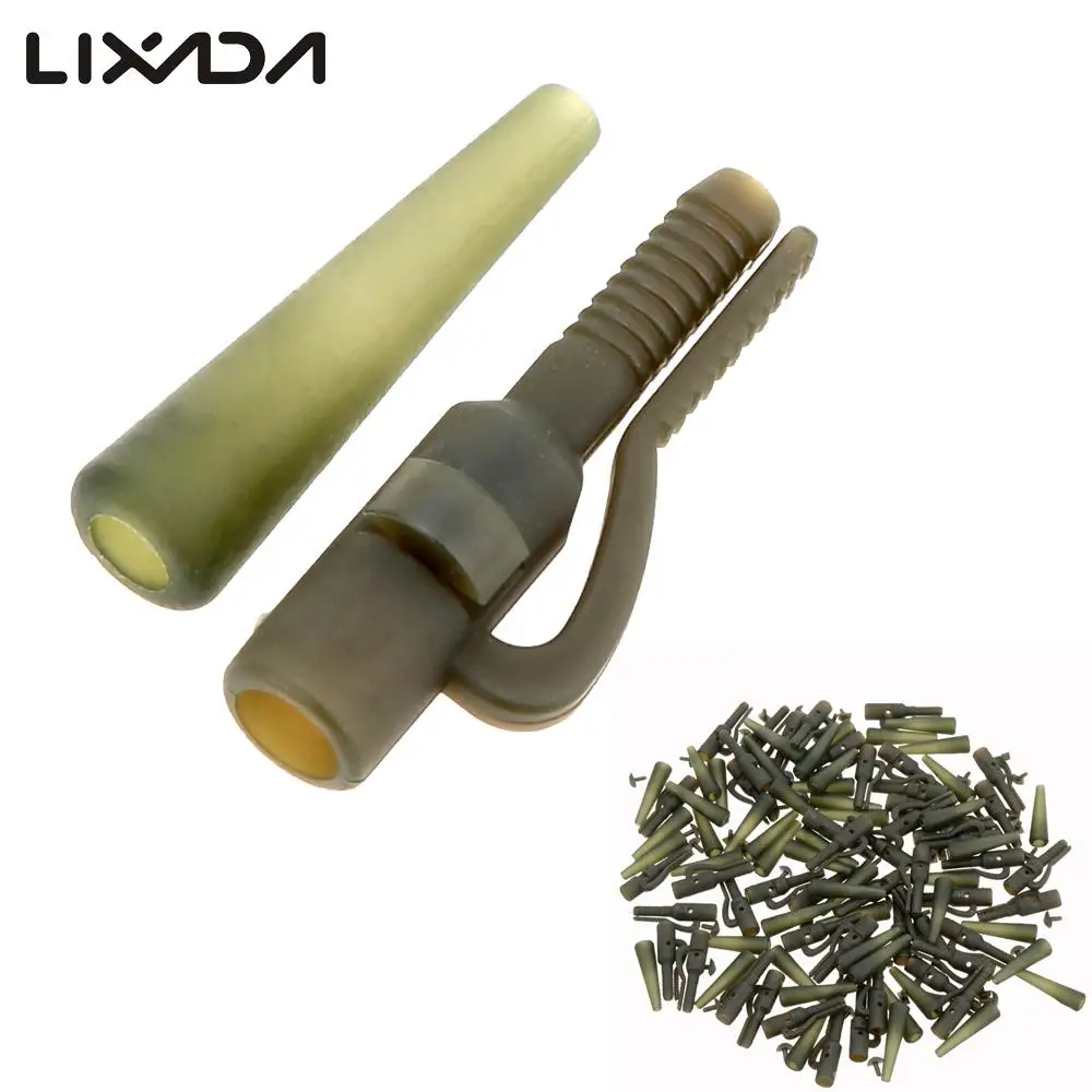 

50 Sets Fishing Terminal Tackle Carp Safety Lead Clips Carp Fishing Tackle Tool Safety Lead Clips with Pins +Tail Rubber Tubes