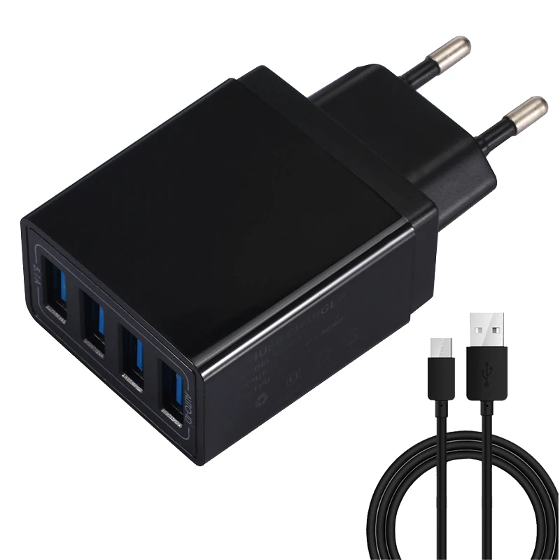 

Multiple USB Charger 5.1A Fast Chargers with Cable Micro for Huawei Mate 20 P20 for iPhone Samsung Xiaomi 4 Port USB Charger EU