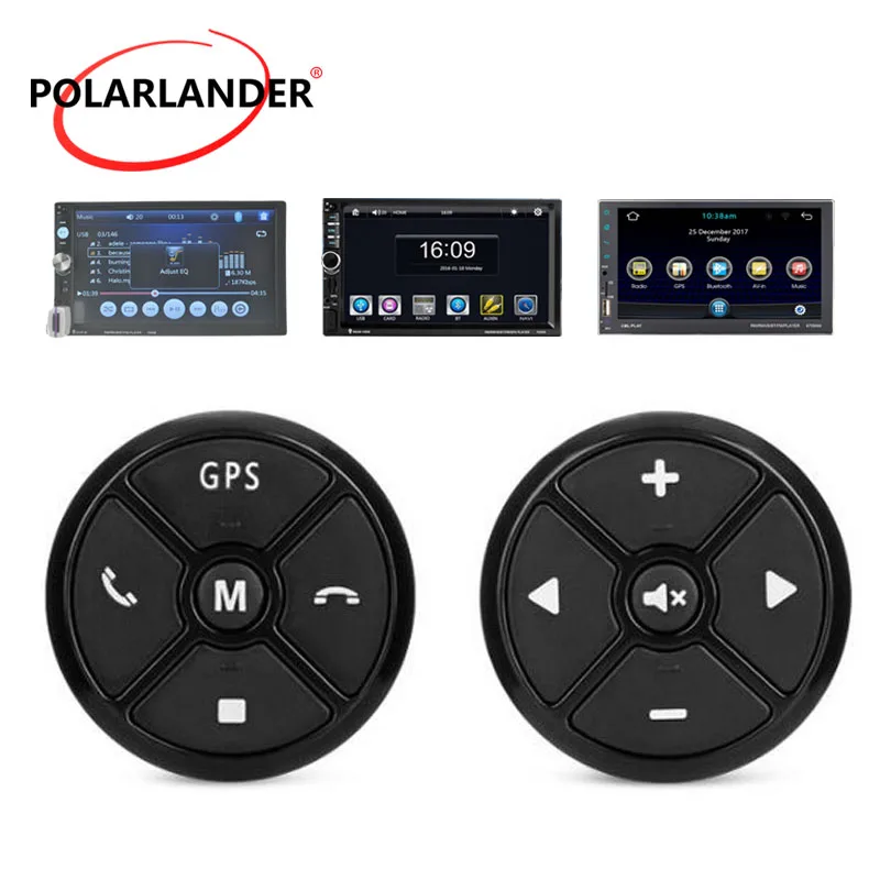 

Universal Car Steering Wheel Control Key For Stereo Player Music Wireless DVD GPS Navigation Radio Remote Control Buttons Black