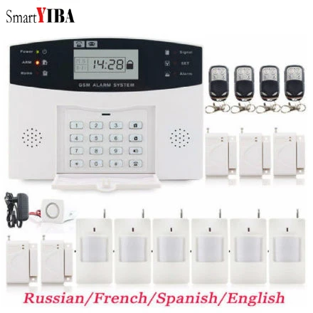 

SmartYIBA Home Security Burglar GSM Alarm System Wireless 2G Support SMS & Dialing Alarm Remote Control For House Home Security
