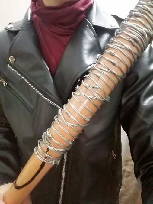 1:1 деревянные Ходячие мертвецы бейсбольная бита Negan 'Люсиль бейсбольная бита с колючей