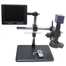 HDMI HD USB Cámara Microscopio Digital de La Industria + Libre de Ajustes de Ángulo de ajuste Soporte + 200X C-montaje de La Lente + LED + Monitor de $ number pulgadas
