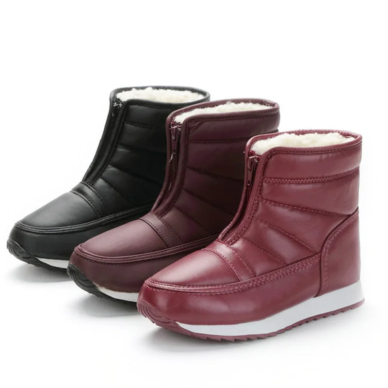 

2019 Fashion Snow Boots Wedge Women Boots Warm Fur Women Ankle Boots Flats Shoes Women Female Winter Boots Women Botas Mujer