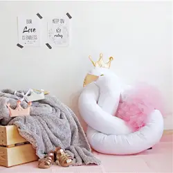 Для Новорожденных Детская кроватка с амортизатором защита для кроватки мягкие малыша чехол для постельного белья с длинными сна Лебедь
