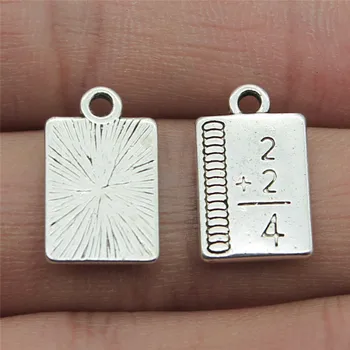 

Charms Mathematics Textbook Antique Silver Color Alloy DIY Jewelry Making Accessories 10x17mm 10Pcs/Lot