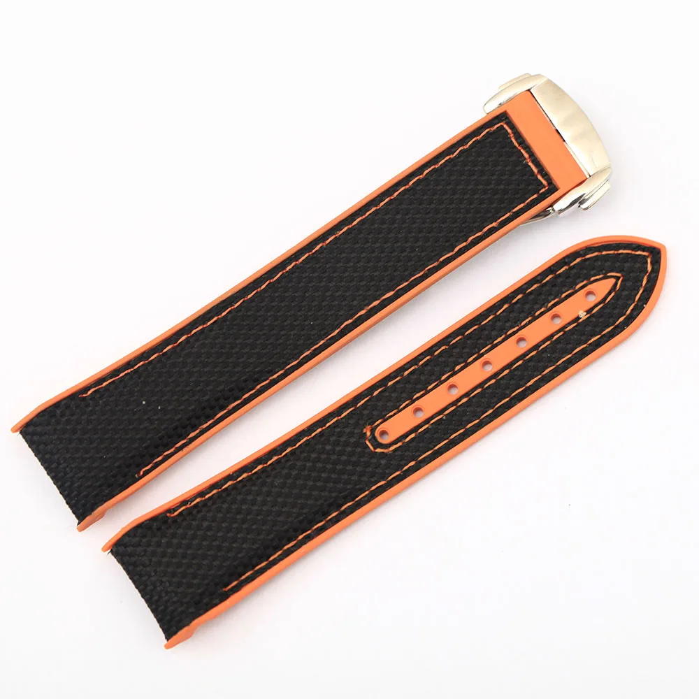 20m 22mm Nylon Rubber Silicone Watch Band for Omega Watch Strap Seamaster Planet Ocean 8900 9900 Orange Black Blue Bracelets