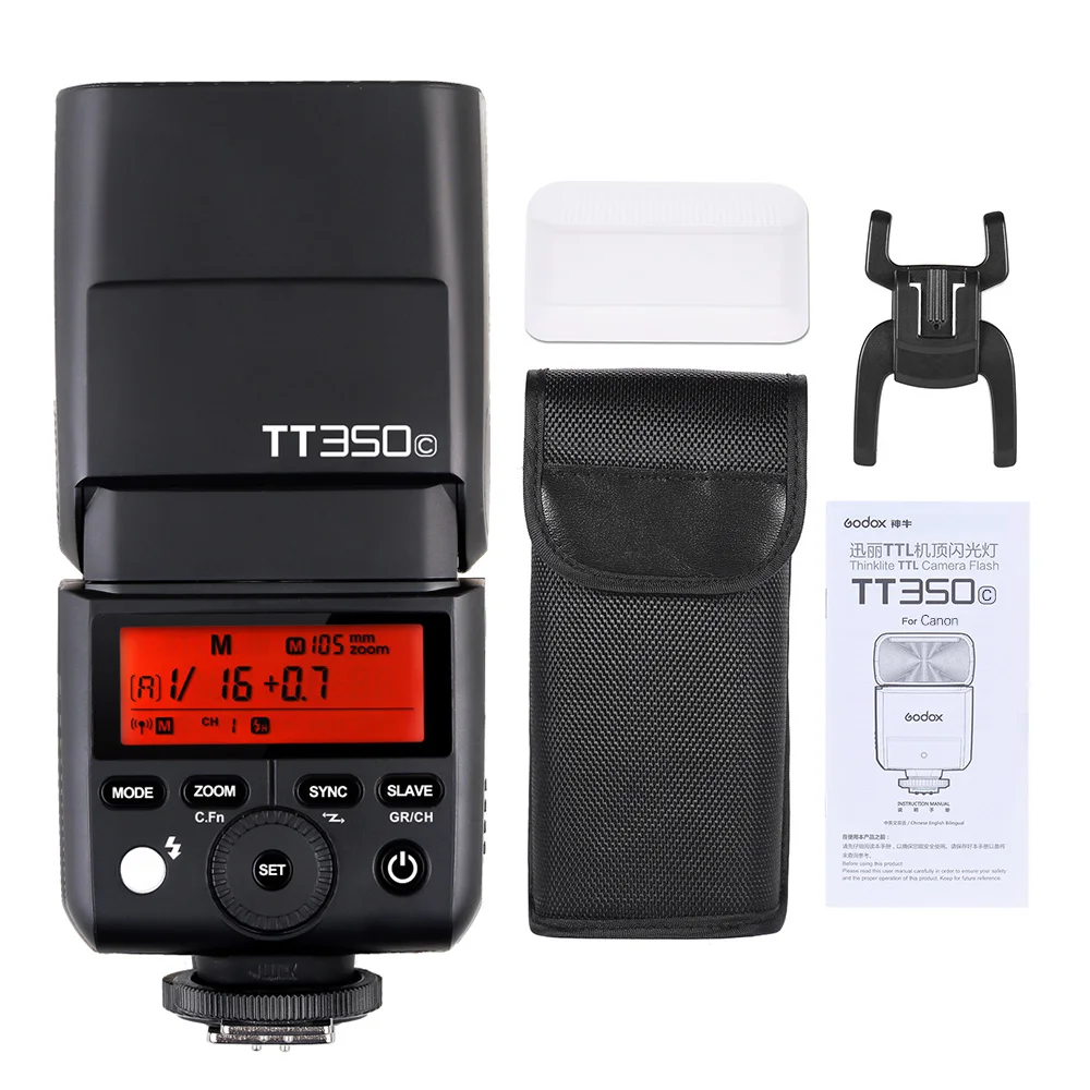 Godox Mini Thinklite E-TTL TT350C камера Высокоскоростная студийная вспышка 1/8000 s GN36 для цифровой камеры Canon