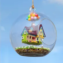 DIY 12 см Романтика Летающий дом Романтический стеклянный шар дом собрать подарок игрушки подарки для влюбленных День Святого Валентина Рождество год