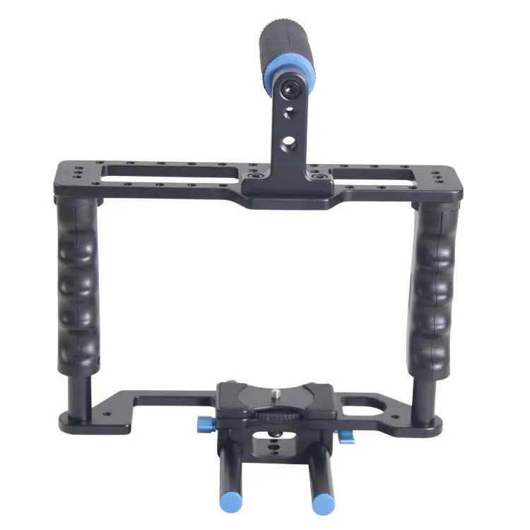 Черный Алюминий сплав Портативный DSLR Камера клетка для Камера S и видеокамер, DSLR Камера клетка установка для BMCC blackmagic Кино Камера