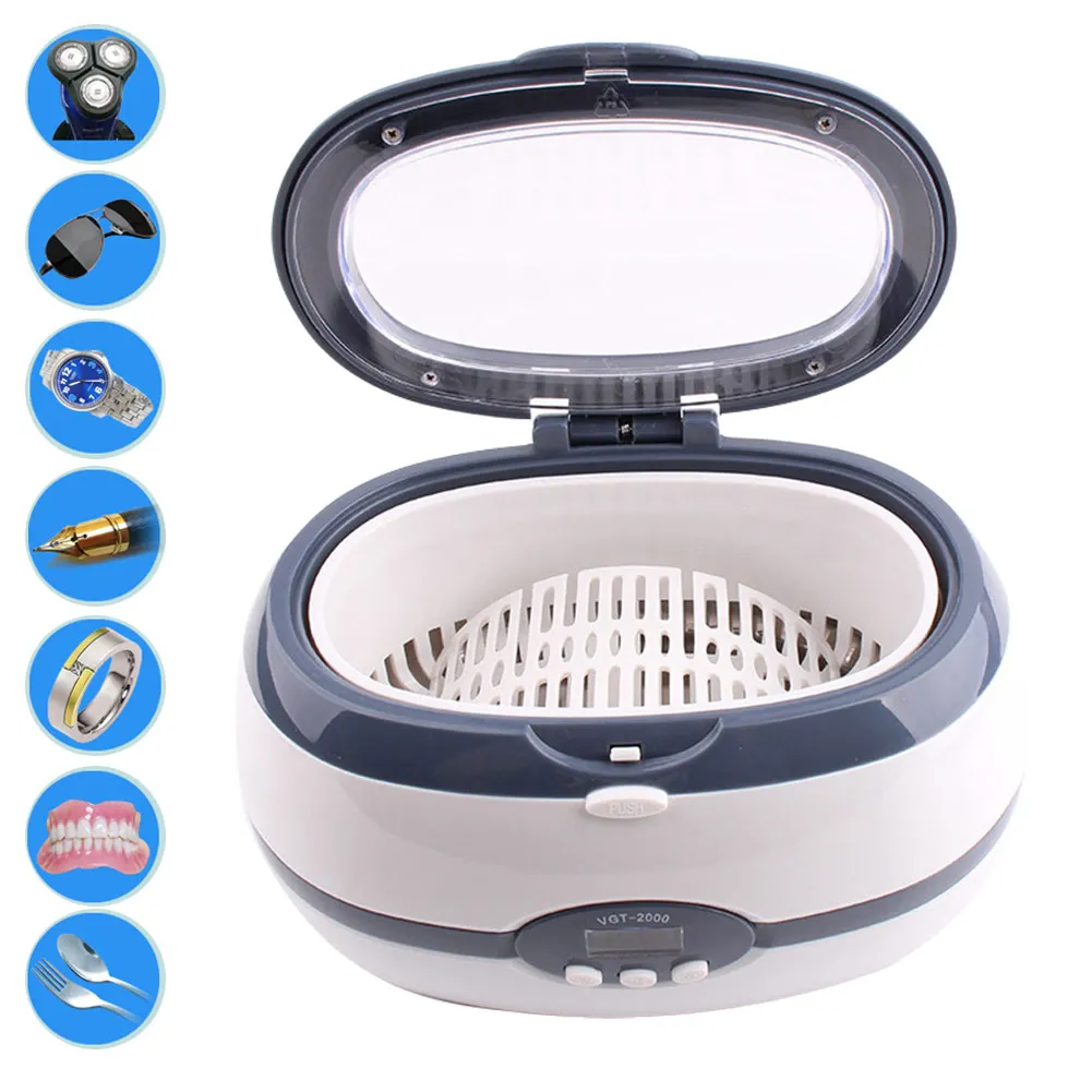 

Ultrasonic Cleaner Wash Bath Tank Baskets Jewelry Watches Dental Digital Ultrasonic Cleaner 600ML 220V-240V Makeup Remover FM88