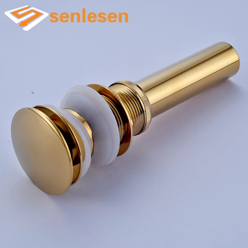 Wholesale And Retail Large Cap Golden Brass Bathroom Sink Drain Pop Up