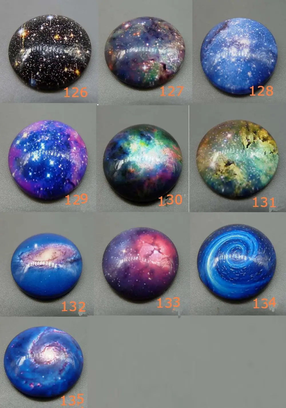 

5pcs 25mm Round Glass Beads Cabochon DIY For Tray Pendant setting finding-( galaxy ,Milky way system )