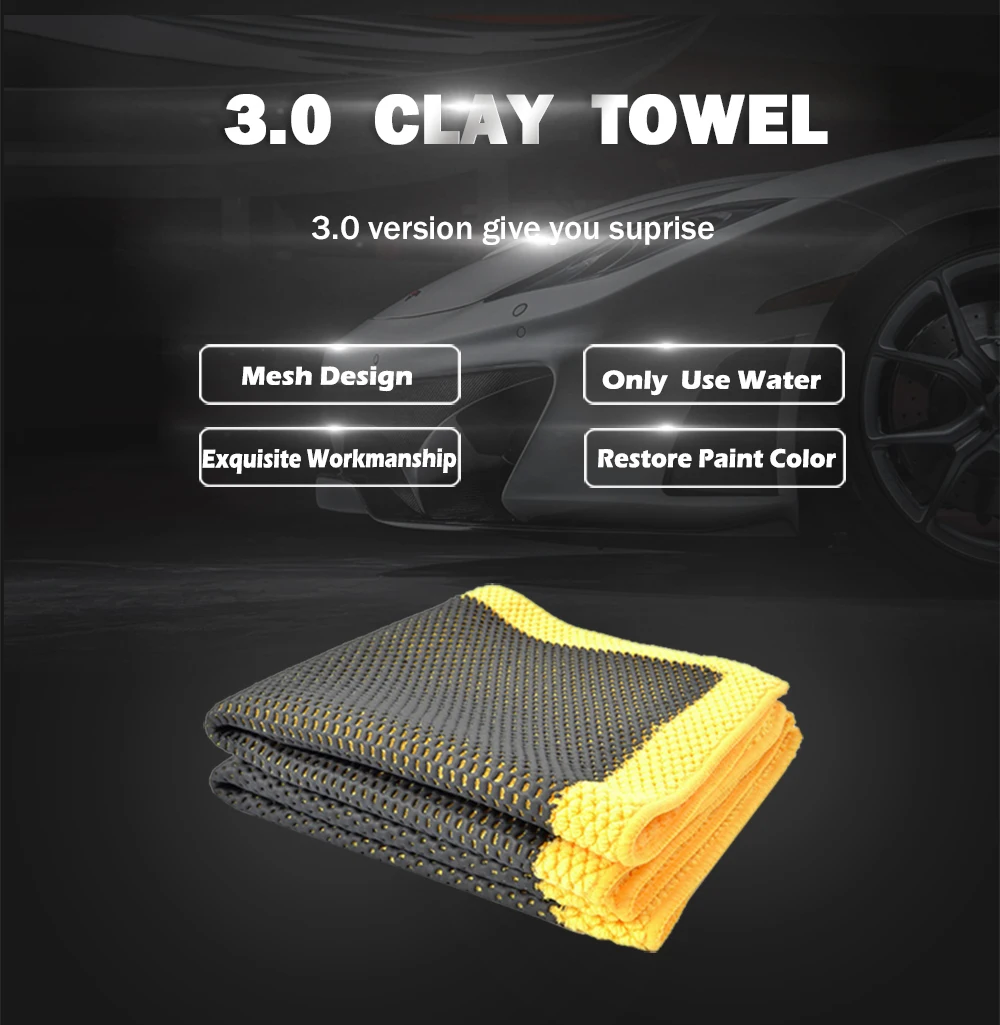 DETAILING New Arrival 3.0 Microfiber Magic Clay Towel Car Washing Clay Bar Cloth Auto Cleaning Towel microfiber towel to wel best car wax