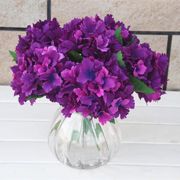

Artificial Silk Purple Hydrangea Table Vase Decor Bridal Hand Holding Flower