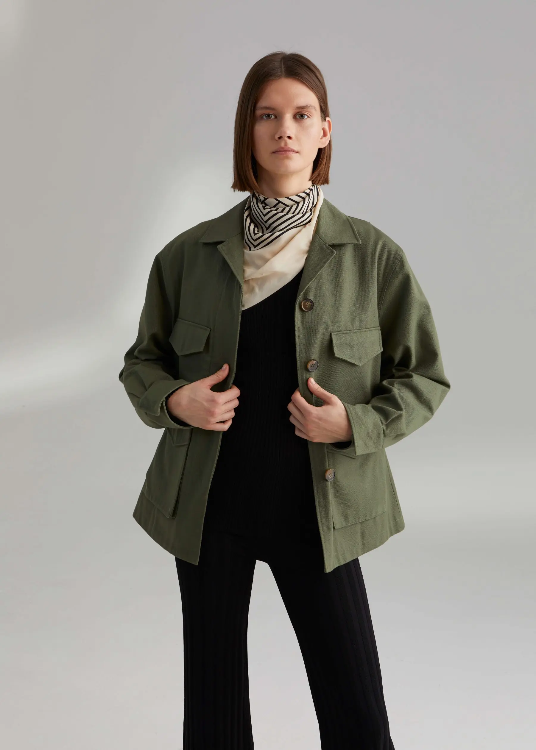 

Women Jacket Nordic Army Green Workwear Jacket Mini Jacket Jacket