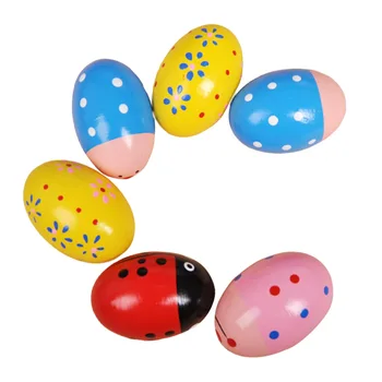 

Children Wooden Sand Eggs Colored Sand Egg Musical Toys Colors Random Educational toys 1pcs