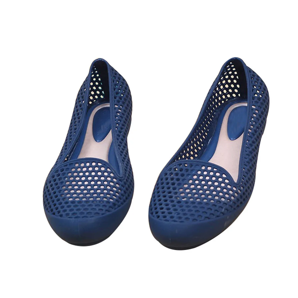 

Women Flats Round Toe 2019 Jelly Shoes Slip On Summer Outdoor Antiskid Beach Dialy Breathable Spring Casual Shoes