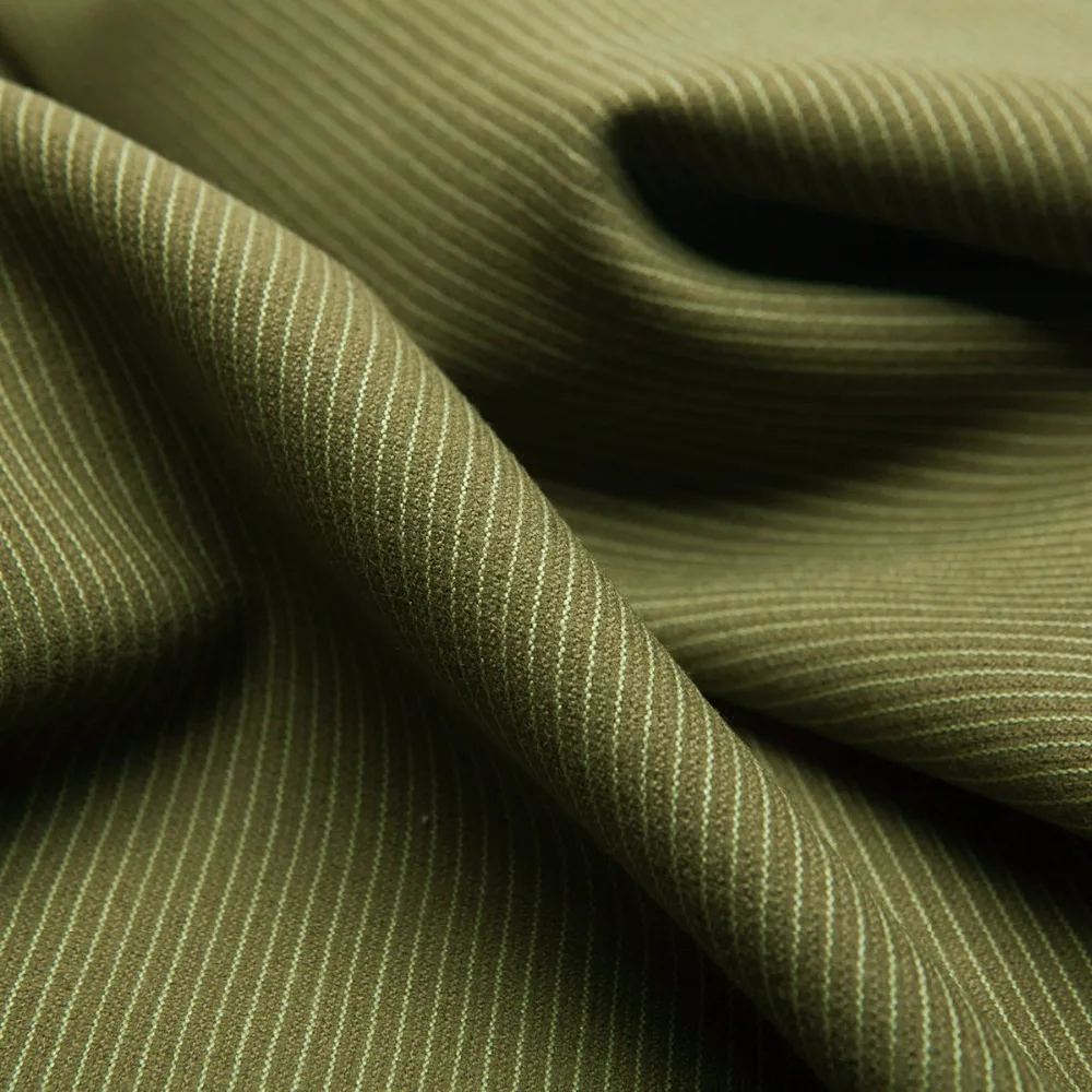 Buy Yarn dyed striped pattern worsted wool fabric