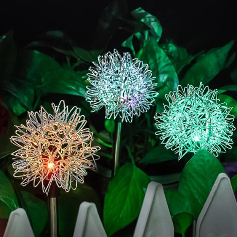 

LED lawn grounding lantern solar lamp Dandelion Outdoor LED solar light floor garden solar lamp Waterproof Landscape Decor Lamps