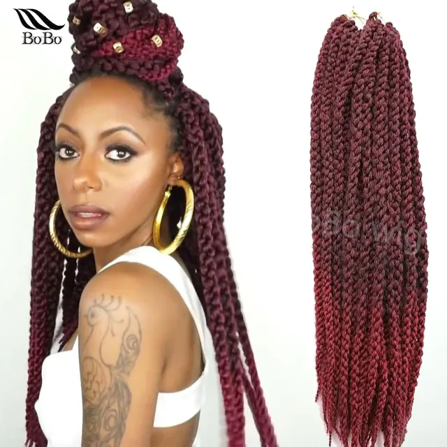 Braids hair 4X Senegalese twist crochet box braids synthetic Jumbo ...