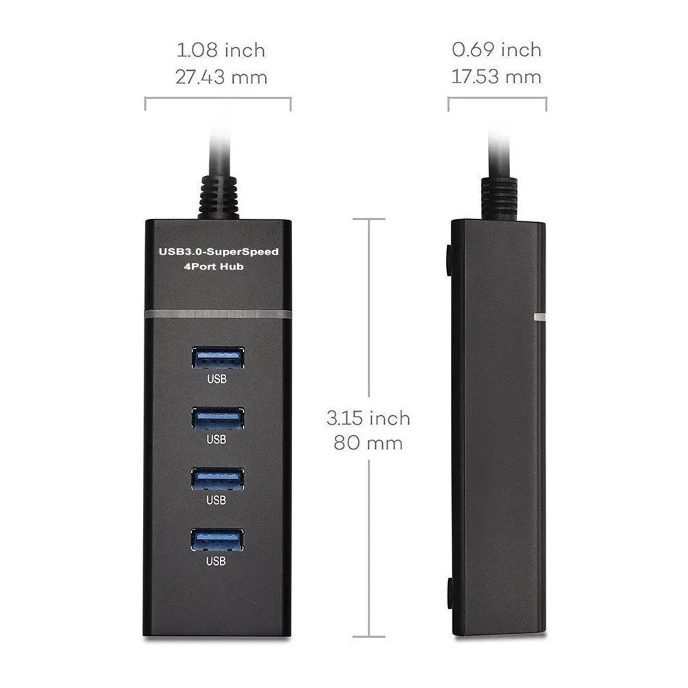 4 порта USB 3,0 мульти концентратор разветвитель расширения Настольный ПК адаптер Высокая скорость LN LAMG0017 высокое качество