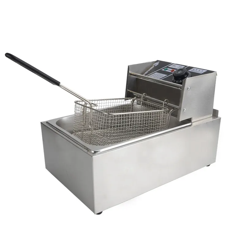 

Electric deep fryer Multifunctional Household Commercial Stainless steel Grill Frying pan French fries machine hot pot 6L 2.5kw