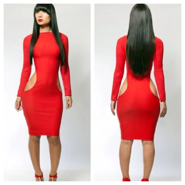 Hight Quality Bodycon Dress Fashion Long Sleeve Clubwear Party | Женская одежда