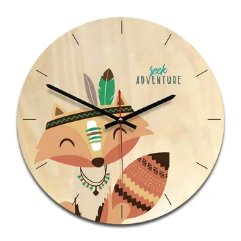 

New Arrival Clock Watch Wall Clock Wood Cartoon Acrylic Mute Clocks Home Decoration Living Room UV Painting Wall Watch With Hook