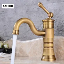 MOIIO Antique Brass Vessel Faucet Luxury Vanity Basin Faucet Single Handle Bathroom Sink Mixer Tap Hot& Cold Gold Sink Faucet MOIIO Antique Brass Vessel Faucet Luxury Vanity Basin Faucet Single Handle Bathroom Sink Mixer Tap Hot& Cold Gold Sink Faucet