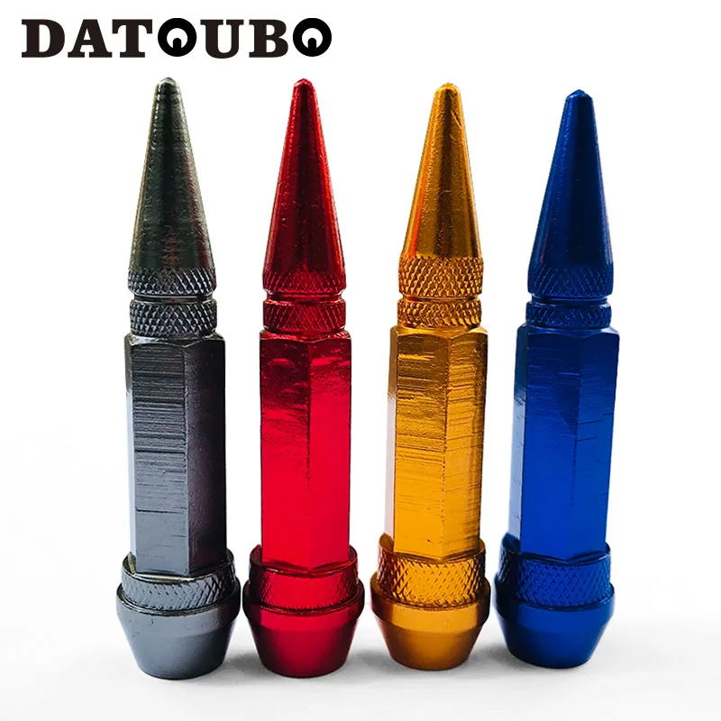 

DATOUBO 4 pcs High Quality Aluminium Long spike bullet Car Tire Valve Stem cap,Motorcycle truck Tyre Caps Valve Wheel Air Dust