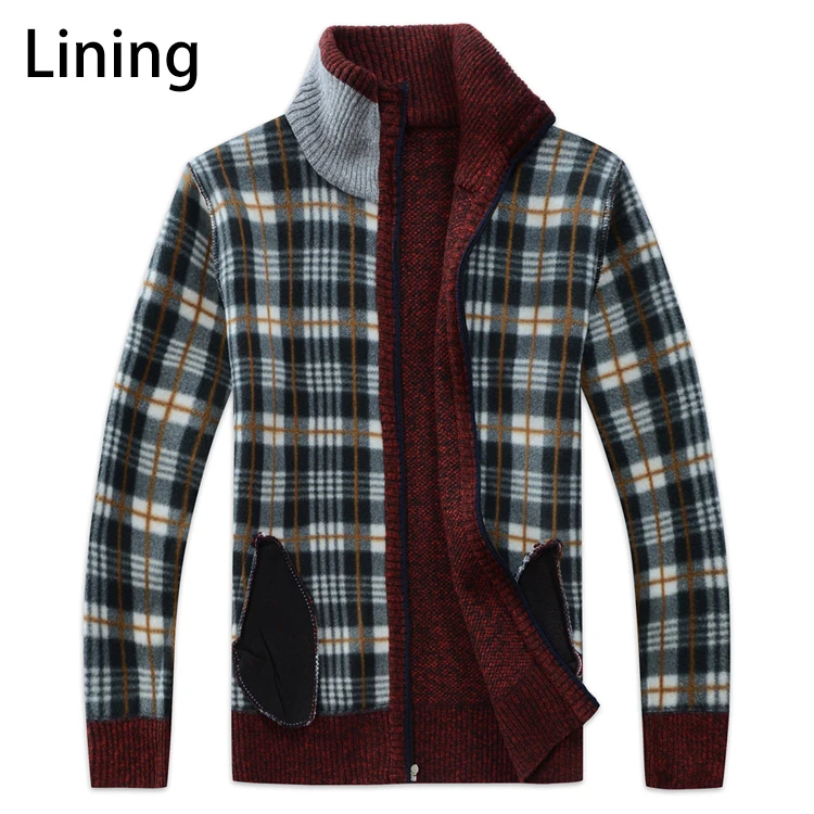 Осень-зима 2019, мужской свитер, пальто из искусственного меха, шерстяной свитер, куртки для мужчин, на молнии, вязаное плотное пальто