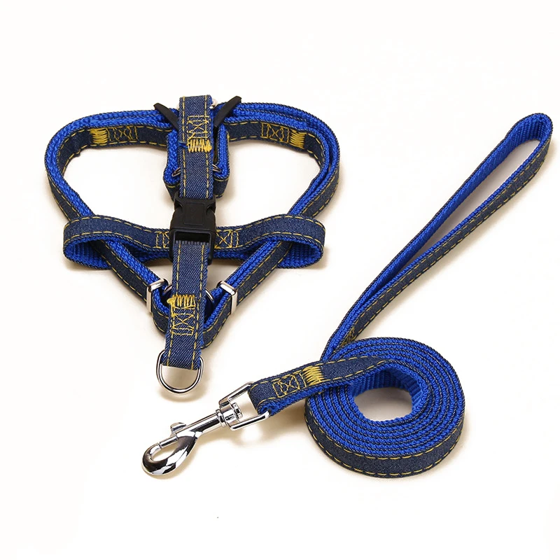 Kopen S M Size Nylon Hond Harnas + Hond Trekkabel 1 Set Hondenriemen Touw Sterke Leash Borst Terug Pet Training Grote Hond harnas