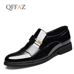 QFFAZ/Новинка 2018 г. Деловая модельная мужская деловая обувь, свадебные туфли с острым носком, модная обувь из искусственной кожи